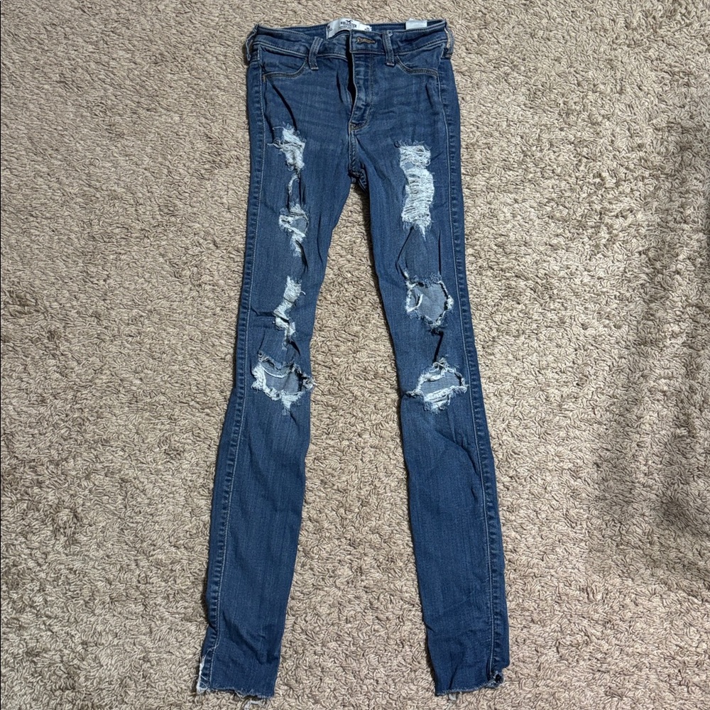 Distressed Blue Skinny Jeans